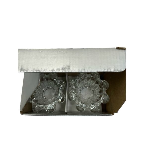 Crystal Candle Holders Heavy Crystal Glass For Votive / Tapered Candles Sets-2 - Picture 4 of 11